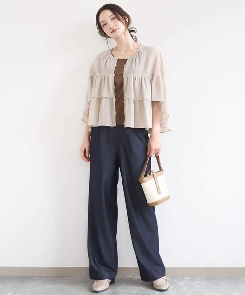 MK MICHEL KLEIN（エムケーミッシェルクラン）の「[UVカット/洗える]ラメタンクトップ（タンクトップ・レディース・ブラック/シルバー/ブラウン・38）」の12枚目の写真