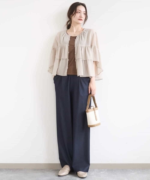 MK MICHEL KLEIN（エムケーミッシェルクラン）の「[UVカット/洗える]ラメタンクトップ（タンクトップ・レディース・ブラック/シルバー/ブラウン・38）」の14枚目の写真