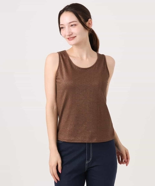 MK MICHEL KLEIN（エムケーミッシェルクラン）の「[UVカット/洗える]ラメタンクトップ（タンクトップ・レディース・ブラック/シルバー/ブラウン・38）」の15枚目の写真