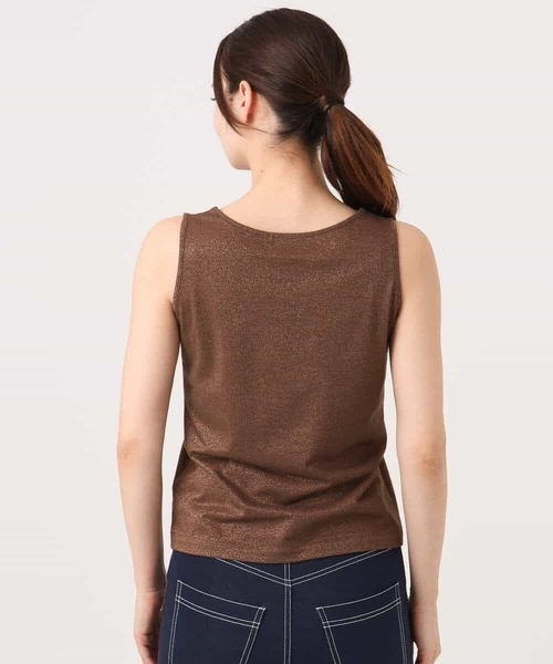 MK MICHEL KLEIN（エムケーミッシェルクラン）の「[UVカット/洗える]ラメタンクトップ（タンクトップ・レディース・ブラック/シルバー/ブラウン・38）」の17枚目の写真