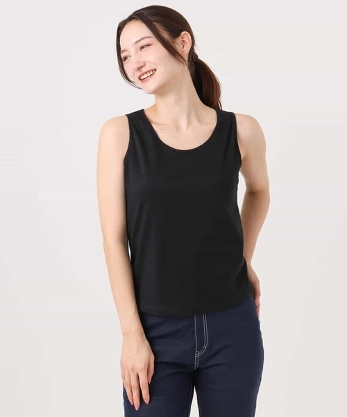 MK MICHEL KLEIN（エムケーミッシェルクラン）の「[UVカット/洗える]ラメタンクトップ（タンクトップ・レディース・ブラック/シルバー/ブラウン・38）」の6枚目の写真