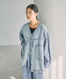 LEPSIM | ノーカラーデニムシャツ　629900(シャツ/ブラウス)
