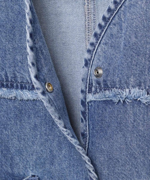 LEPSIM（レプシィム）の「ノーカラーデニムシャツ　629900（シャツ/ブラウス・レディース・ブルー/ライトブルー・FREE）」の15枚目の写真
