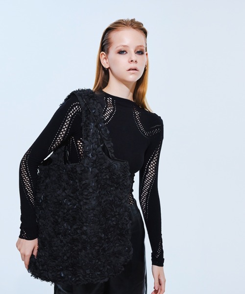 HELOYSE（エロイーズ）の「BOUQUET TOTE（トートバッグ・レディース・ホワイト/ブラック・FREE）」の6枚目の写真