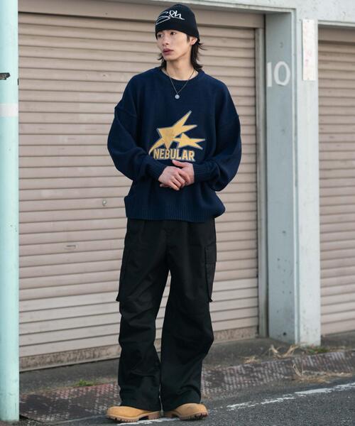 WEGO(ウィゴー)の「WEGO/【26年春夏新作】サテンワッペンニットプルオーバー(ニット/セーター・メンズ・ホワイト/ネイビー・MEDIUM/LARGE)」の8枚目の写真