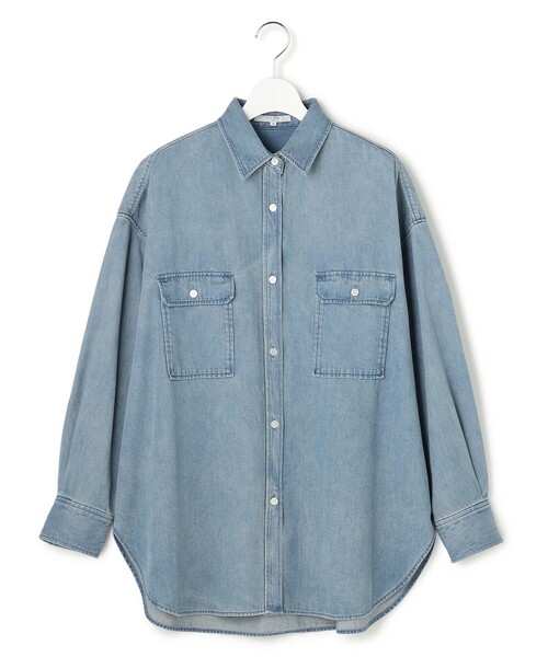 23区 S（ニジュウサンクチイサイサイズ）の「2WAY ダンガリー シャツ（シャツ/ブラウス・レディース・スカイブルー系・32）」の4枚目の写真