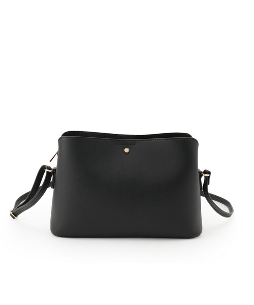 SHOO・LA・RUE（シューラルー）の「コンパクトながらしっかり入る 一枚革風 3層ショルダーバッグ（ショルダーバッグ・レディース・グレー/ブラック/ベージュ系4・00）」の19枚目の写真