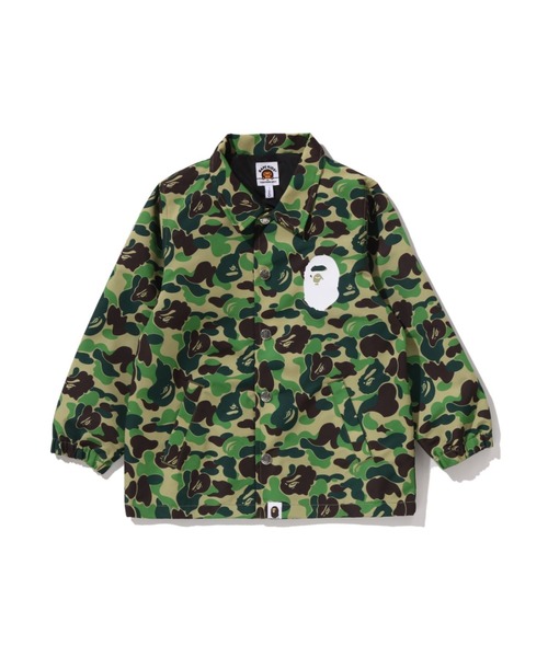 A BATHING APE(アベイシングエイプ)の「ABC CAMO COLLEGE COACH JACKET(ミリタリージャケット・キッズ・ブルー/グリーン/ピンク・140/130/110/100/120)」の2枚目の写真