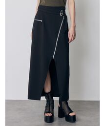 ダブルベルトアシメZIPスカート　夏服
