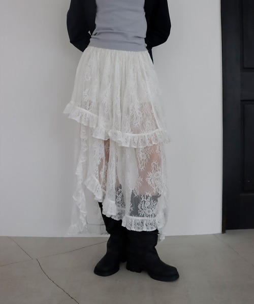 【mieya mieya】FLUFFY LAYER LACE SK mieya mieya】FLUFFY LAYER LACE SK/フラッフィーレイヤーレース