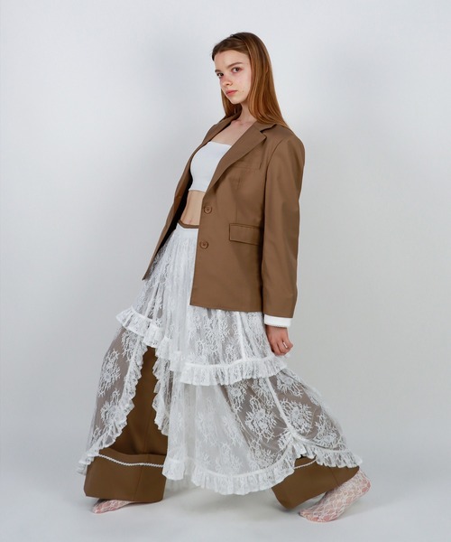 mieya mieya（ミーヤミーヤ）の「【mieya mieya】FLUFFY LAYER LACE SK/フラッフィーレイヤーレーススカート（スカート・レディース・ホワイト・FREE）」の12枚目の写真