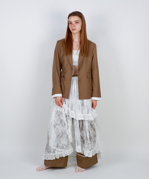 mieya mieya（ミーヤミーヤ）の「【mieya mieya】FLUFFY LAYER LACE SK/フラッフィーレイヤーレーススカート（スカート・レディース・ホワイト・FREE）」の10枚目の写真