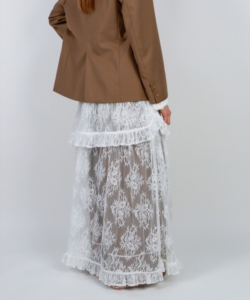 mieya mieya（ミーヤミーヤ）の「【mieya mieya】FLUFFY LAYER LACE SK/フラッフィーレイヤーレーススカート（スカート・レディース・ホワイト・FREE）」の21枚目の写真