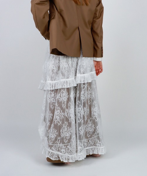 【mieya mieya】FLUFFY LAYER LACE SK SALE | mieya mieya