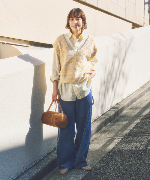 FRAMeWORK(フレームワーク)の「メランジニットベスト(ニット/セーター・レディース・イエロー/ホワイト・FREE)」の8枚目の写真