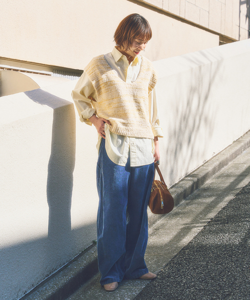 FRAMeWORK(フレームワーク)の「メランジニットベスト(ニット/セーター・レディース・イエロー/ホワイト・FREE)」の9枚目の写真