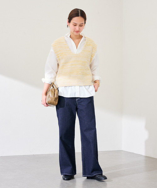 FRAMeWORK(フレームワーク)の「メランジニットベスト(ニット/セーター・レディース・イエロー/ホワイト・FREE)」の11枚目の写真