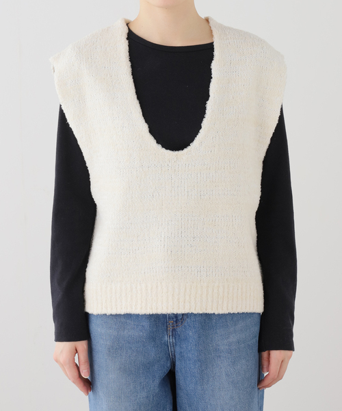 FRAMeWORK(フレームワーク)の「メランジニットベスト(ニット/セーター・レディース・イエロー/ホワイト・FREE)」の22枚目の写真