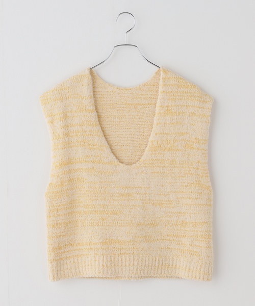 FRAMeWORK(フレームワーク)の「メランジニットベスト(ニット/セーター・レディース・イエロー/ホワイト・FREE)」の17枚目の写真