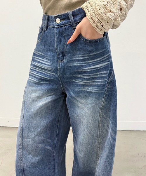 Cham.(チャム)の「ワイドデニムパンツ(デニムパンツ・レディース・ブルー・L/M/S)」の3枚目の写真