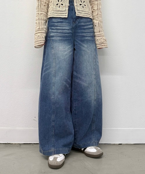 Cham.(チャム)の「ワイドデニムパンツ(デニムパンツ・レディース・ブルー・L/M/S)」の7枚目の写真