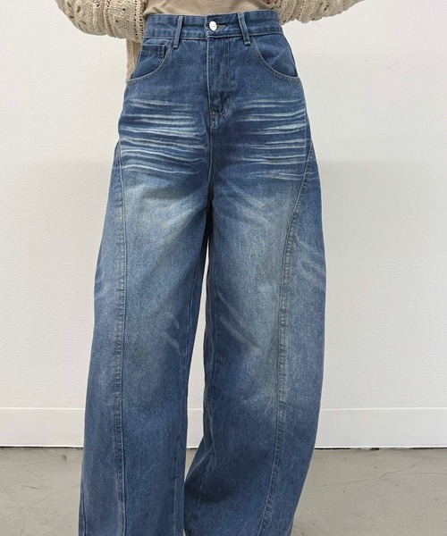 Cham.(チャム)の「ワイドデニムパンツ(デニムパンツ・レディース・ブルー・L/M/S)」の8枚目の写真