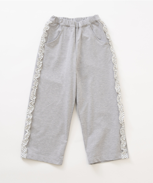 and D. petit main（アンドディープティマイン）の「サイドガラフリルスウェットパンツ（その他パンツ・キッズ・トップグレー/ネイビー/ラベンダー・110cm/130cm/120cm/90cm/140cm/100cm）」の2枚目の写真