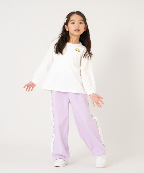 and D. petit main（アンドディープティマイン）の「サイドガラフリルスウェットパンツ（その他パンツ・キッズ・トップグレー/ネイビー/ラベンダー・110cm/130cm/120cm/90cm/140cm/100cm）」の6枚目の写真