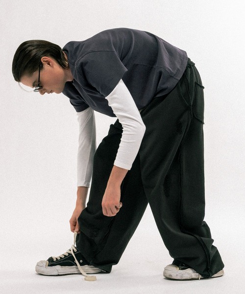 Elanque(エランク)の「damage sweat pants / ダメージスウェットパンツ(スウェットパンツ・メンズ・ブラック/グレー/パープル・MEDIUM/LARGE)」の21枚目の写真