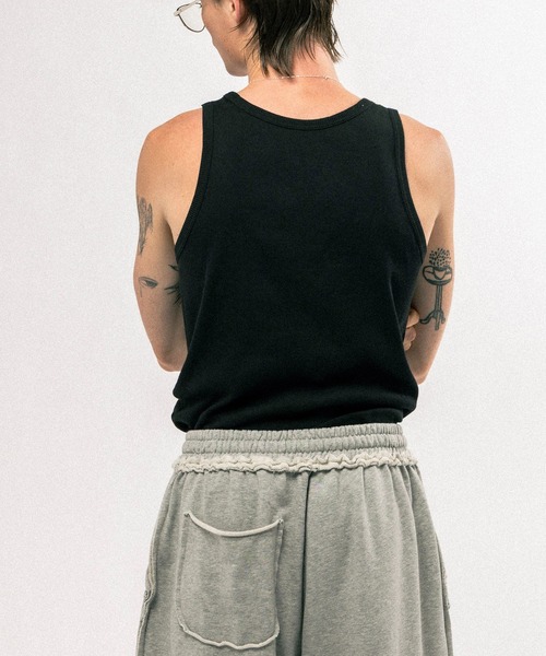 Elanque(エランク)の「damage sweat pants / ダメージスウェットパンツ(スウェットパンツ・メンズ・ブラック/グレー/パープル・MEDIUM/LARGE)」の10枚目の写真