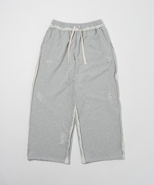 Elanque(エランク)の「damage sweat pants / ダメージスウェットパンツ(スウェットパンツ・メンズ・ブラック/グレー/パープル・MEDIUM/LARGE)」の11枚目の写真