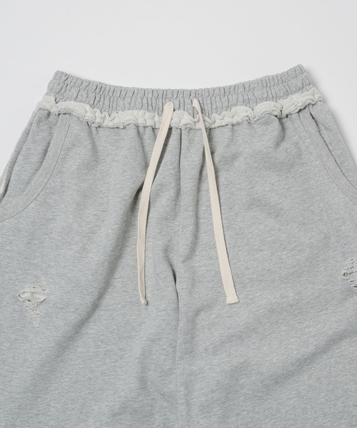 Elanque(エランク)の「damage sweat pants / ダメージスウェットパンツ(スウェットパンツ・メンズ・ブラック/グレー/パープル・MEDIUM/LARGE)」の13枚目の写真