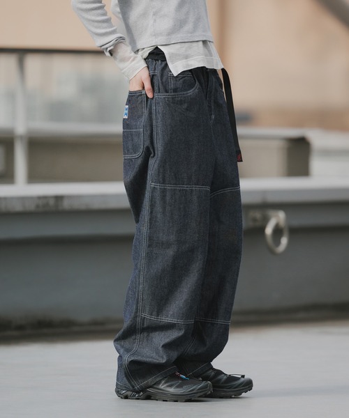 Gramicci(グラミチ)の「Gramicci/グラミチ JAPANESE CHAMBRAY DOUBLE KNEE ジーパン ジーンズ ストレートパンツ バギーパンツ 2026年春夏(デニムパンツ・メンズ・ネイビー/ブルー・M/S/L/XL)」の6枚目の写真