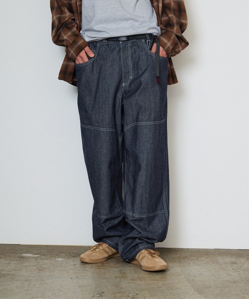 Gramicci(グラミチ)の「Gramicci/グラミチ JAPANESE CHAMBRAY DOUBLE KNEE ジーパン ジーンズ ストレートパンツ バギーパンツ 秋 秋服 2026年秋冬(デニムパンツ・メンズ・ネイビー/ブルー・M/S/L/XL)」の13枚目の写真