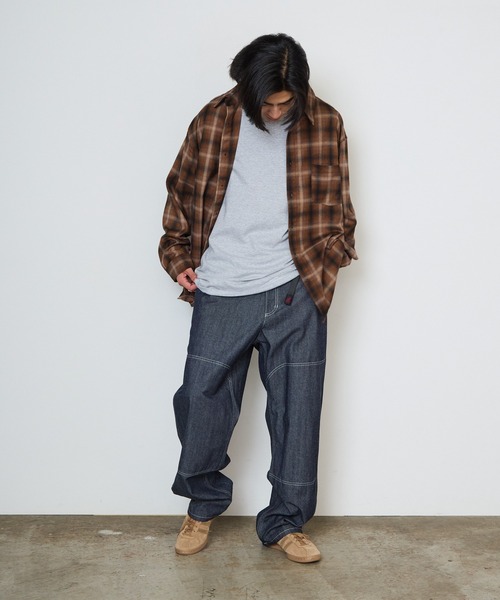Gramicci(グラミチ)の「Gramicci/グラミチ JAPANESE CHAMBRAY DOUBLE KNEE ジーパン ジーンズ ストレートパンツ バギーパンツ 秋 秋服 2026年秋冬(デニムパンツ・メンズ・ネイビー/ブルー・M/S/L/XL)」の7枚目の写真