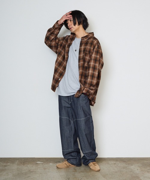 Gramicci(グラミチ)の「Gramicci/グラミチ JAPANESE CHAMBRAY DOUBLE KNEE ジーパン ジーンズ ストレートパンツ バギーパンツ 秋 秋服 2026年秋冬(デニムパンツ・メンズ・ネイビー/ブルー・M/S/L/XL)」の8枚目の写真