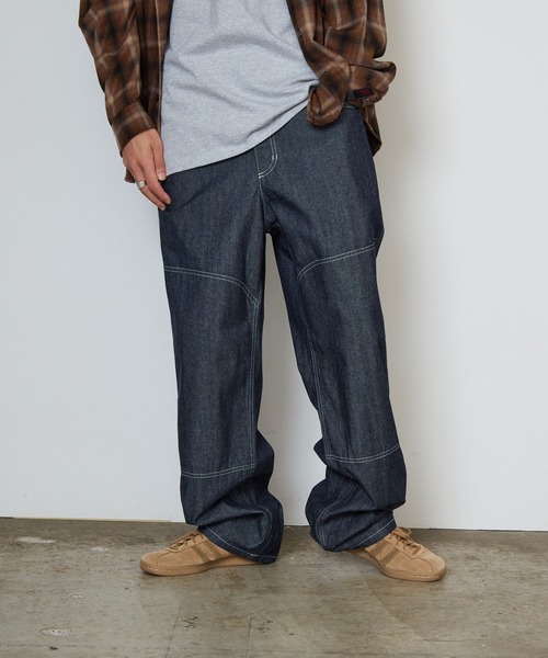 Gramicci(グラミチ)の「Gramicci/グラミチ JAPANESE CHAMBRAY DOUBLE KNEE ジーパン ジーンズ ストレートパンツ バギーパンツ 秋 秋服 2026年秋冬(デニムパンツ・メンズ・ネイビー/ブルー・M/S/L/XL)」の12枚目の写真