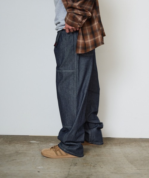 Gramicci(グラミチ)の「Gramicci/グラミチ JAPANESE CHAMBRAY DOUBLE KNEE ジーパン ジーンズ ストレートパンツ バギーパンツ 秋 秋服 2026年秋冬(デニムパンツ・メンズ・ネイビー/ブルー・M/S/L/XL)」の4枚目の写真