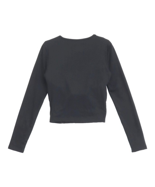 ANAP（アナップ）の「パッド付 ボタンデザイン ぴたっと ロングスリーブ Tシャツ（Tシャツ/カットソー・レディース・ホワイト/ブラック・F）」の12枚目の写真