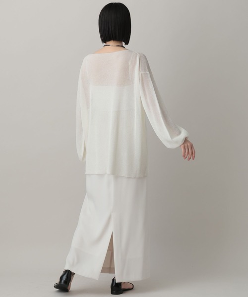 A part by(アパートバイ)の「シアーペーパーニットプルオーバー_長袖(ニット/セーター・レディース・ネイビー/ライトグリーン/アイボリー・FREE)」の6枚目の写真