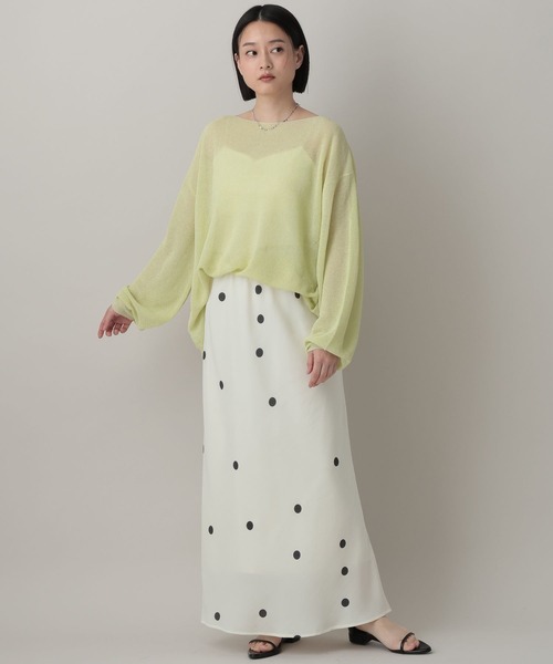 A part by(アパートバイ)の「シアーペーパーニットプルオーバー_長袖(ニット/セーター・レディース・ネイビー/ライトグリーン/アイボリー・FREE)」の10枚目の写真