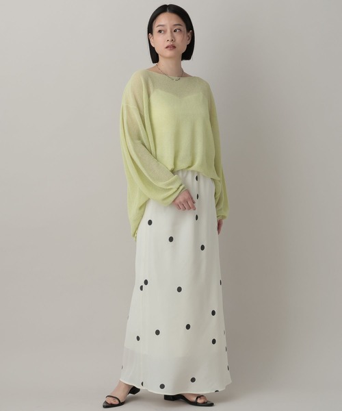 A part by(アパートバイ)の「シアーペーパーニットプルオーバー_長袖(ニット/セーター・レディース・ネイビー/ライトグリーン/アイボリー・FREE)」の11枚目の写真