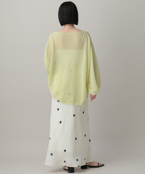 A part by(アパートバイ)の「シアーペーパーニットプルオーバー_長袖(ニット/セーター・レディース・ネイビー/ライトグリーン/アイボリー・FREE)」の12枚目の写真