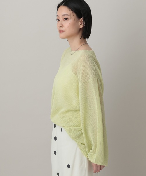 A part by(アパートバイ)の「シアーペーパーニットプルオーバー_長袖(ニット/セーター・レディース・ネイビー/ライトグリーン/アイボリー・FREE)」の14枚目の写真