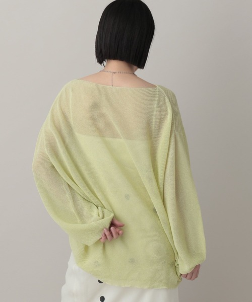 A part by(アパートバイ)の「シアーペーパーニットプルオーバー_長袖(ニット/セーター・レディース・ネイビー/ライトグリーン/アイボリー・FREE)」の15枚目の写真