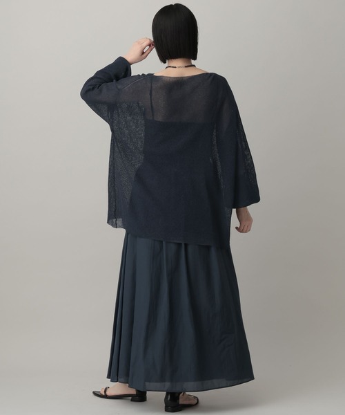 A part by(アパートバイ)の「シアーペーパーニットプルオーバー_長袖(ニット/セーター・レディース・ネイビー/ライトグリーン/アイボリー・FREE)」の18枚目の写真