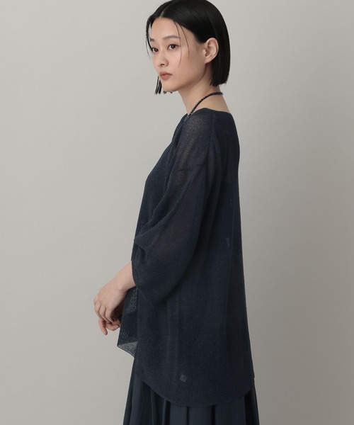 A part by(アパートバイ)の「シアーペーパーニットプルオーバー_長袖(ニット/セーター・レディース・ネイビー/ライトグリーン/アイボリー・FREE)」の20枚目の写真