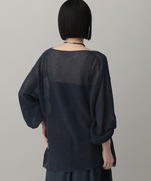 A part by(アパートバイ)の「シアーペーパーニットプルオーバー_長袖(ニット/セーター・レディース・ネイビー/ライトグリーン/アイボリー・FREE)」の21枚目の写真