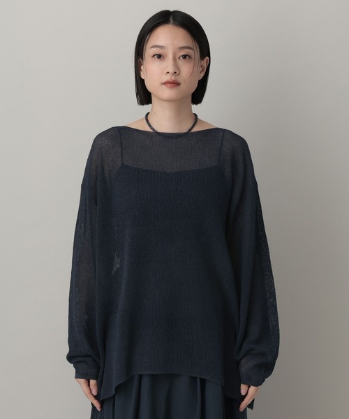 A part by(アパートバイ)の「シアーペーパーニットプルオーバー_長袖(ニット/セーター・レディース・ネイビー/ライトグリーン/アイボリー・FREE)」の22枚目の写真