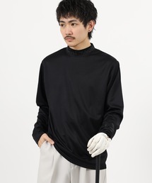 ドライ モックネック ロゴ 長袖 Tシャツ
